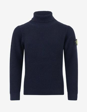 Stone Island Turtle Neck Pullover Navy Blau