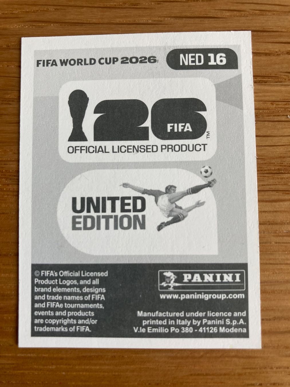 Panini Carte collezionabili: WM Sticker NED 16 – Nuovo (secondo la descrizione) da Winterthur venduto da Whitefish 1