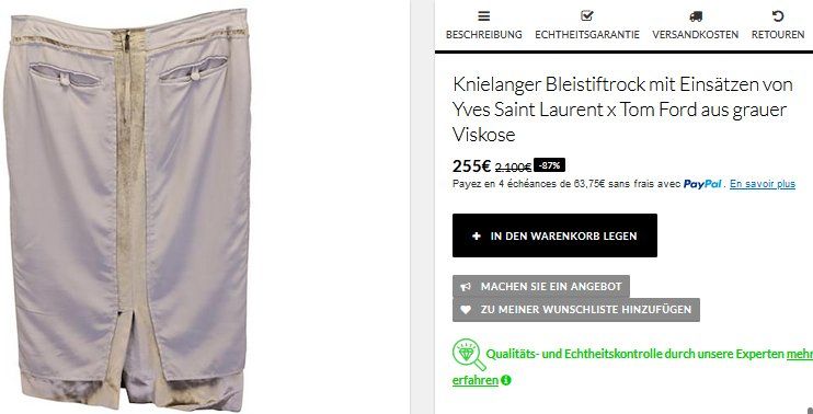 Saint Laurent Röcke: Yves Saint Laurent Rock / jupe .36 – Gebraucht aus Collonges von Auganien 9