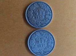 1/2 franc  1920  2 pièces