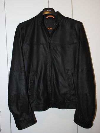Edle Lederjacke Hugo Boss Orange neu, feines Ziegenleder