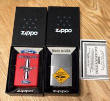 2x Zippo Feuerzeuge  Ford Mustang & Danger Crocodiles USA