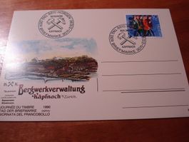 Tag der Briefmarke 1990,  Horgen, Karte Bergwerk Käpfnach