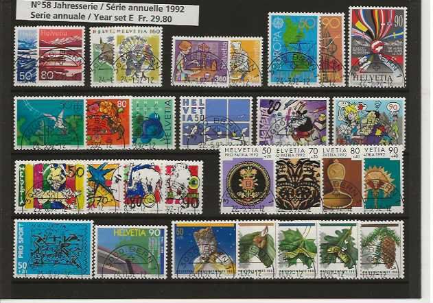 Alle Briefmarken: timbre série annuelle 1992 – Gebraucht aus Sorvilier von carose01