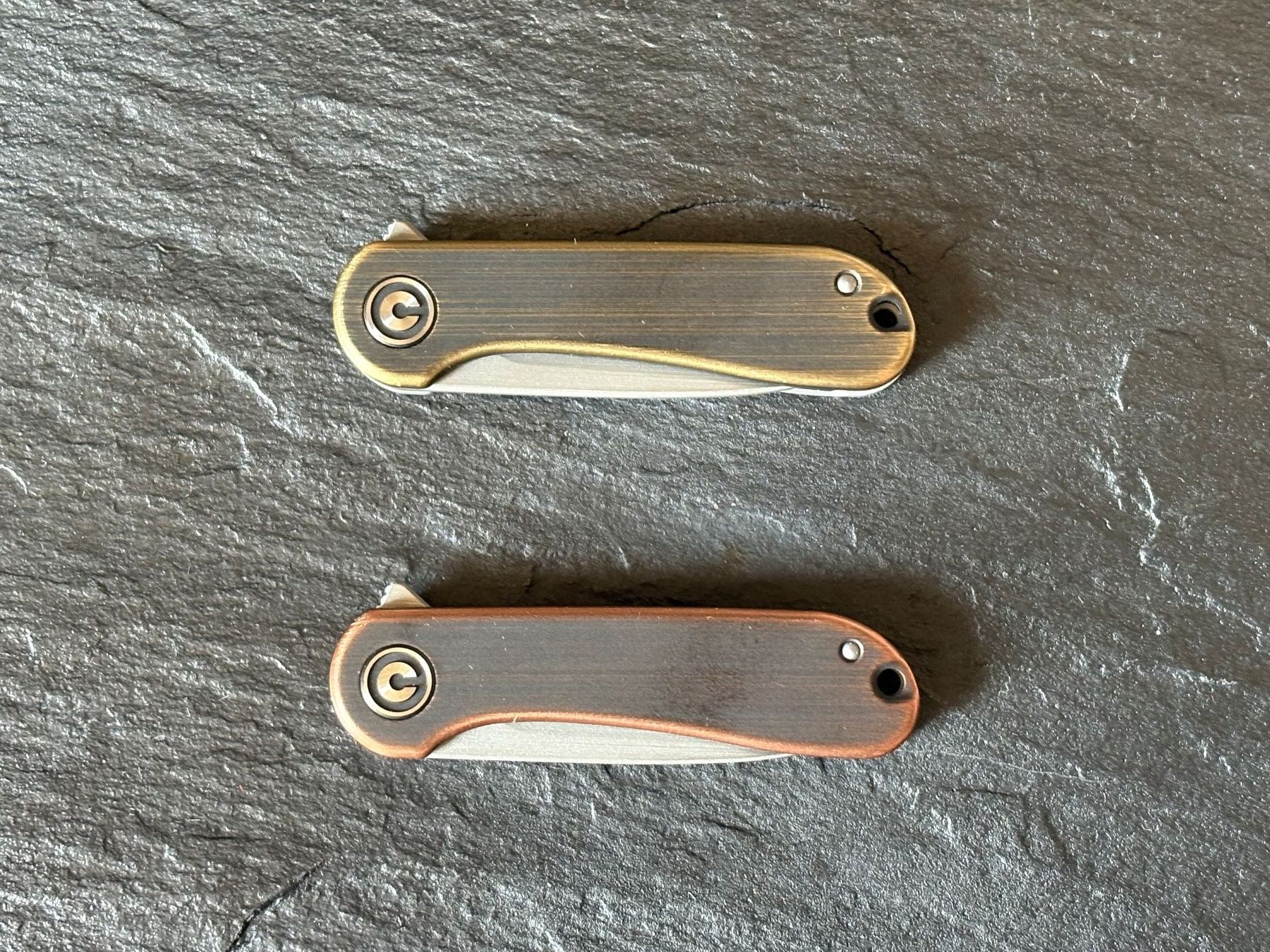 Couteaux de poche: Civivi Mini Elementum Copper & Brass Set D2 mit OVP – Neuf avec emballage d'origine à Männedorf par Rarin67 2