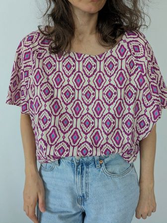 Bluse mit Print Grösse 44-46, Baumwolle, Top