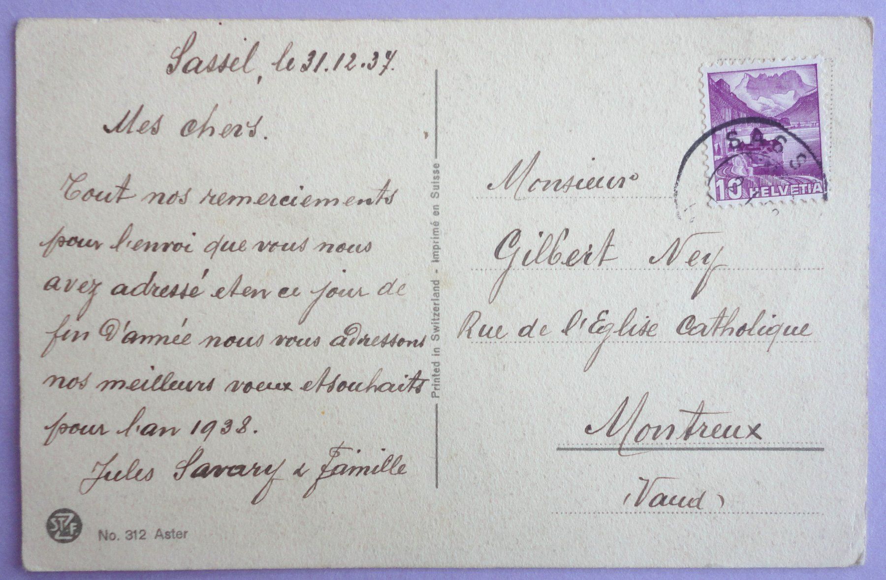 Cartoline postali: Aster – Usato da Fétigny venduto da Billy2miny 1