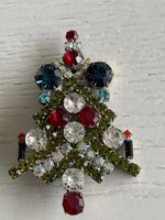 Weihnachtsbaum Brosche - Antik Gablonz