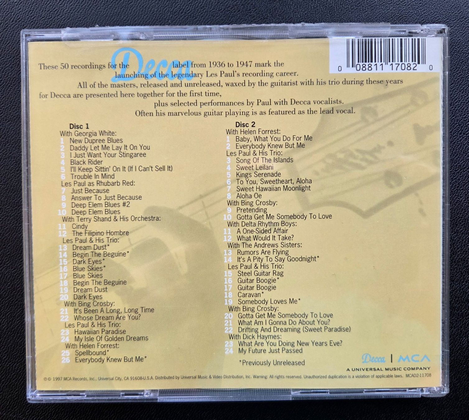 CD: LES PAUL - The Complete Decca Trios-Plus - Doppel CD - 1997 – Usato da Wilen b. Wollerau venduto da weiherblick 3