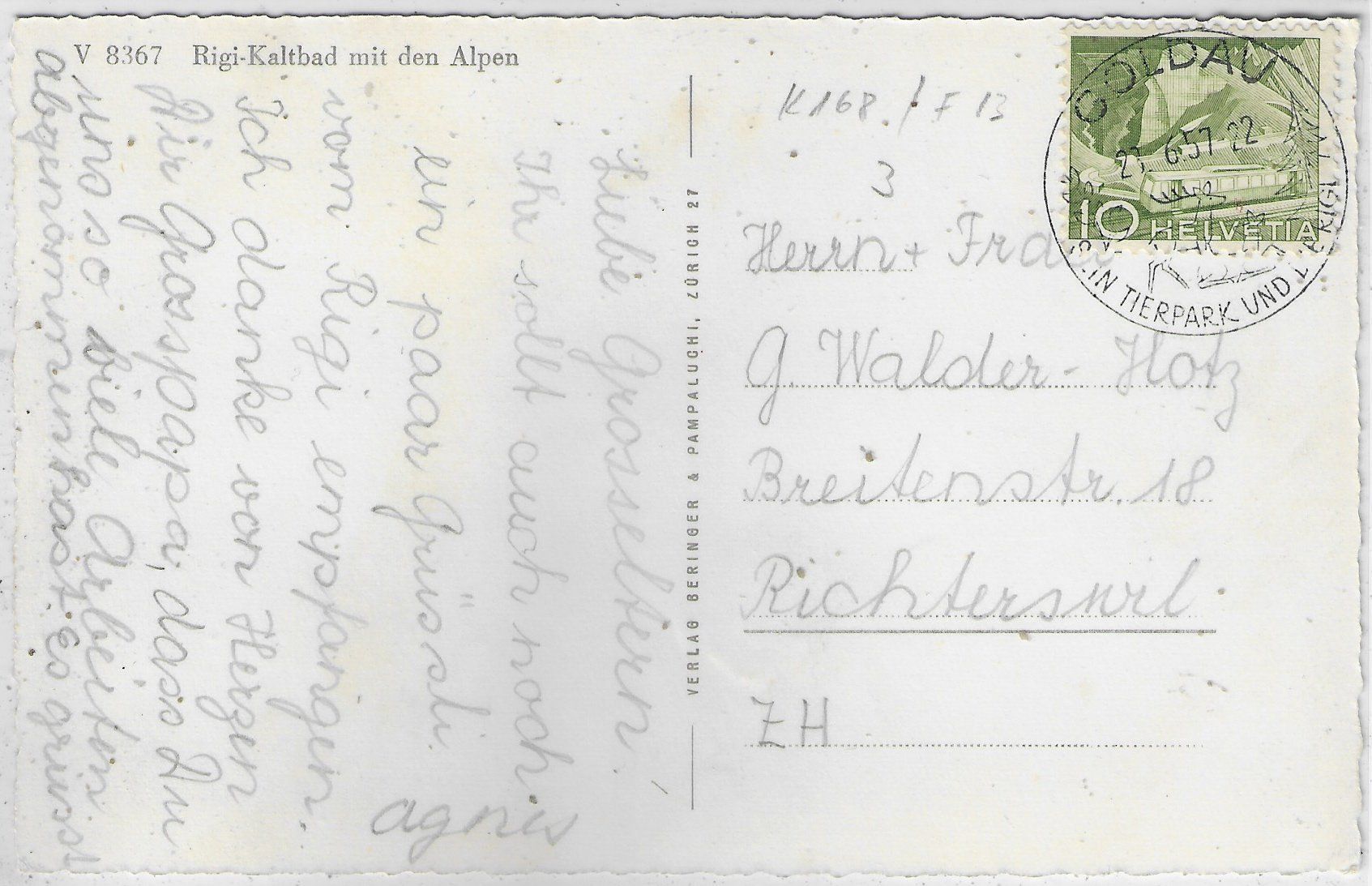 Cartes postales: Rigi-Kaltbad mit den Alpen – D'occasion à Ettingen par Kartenplanet 1