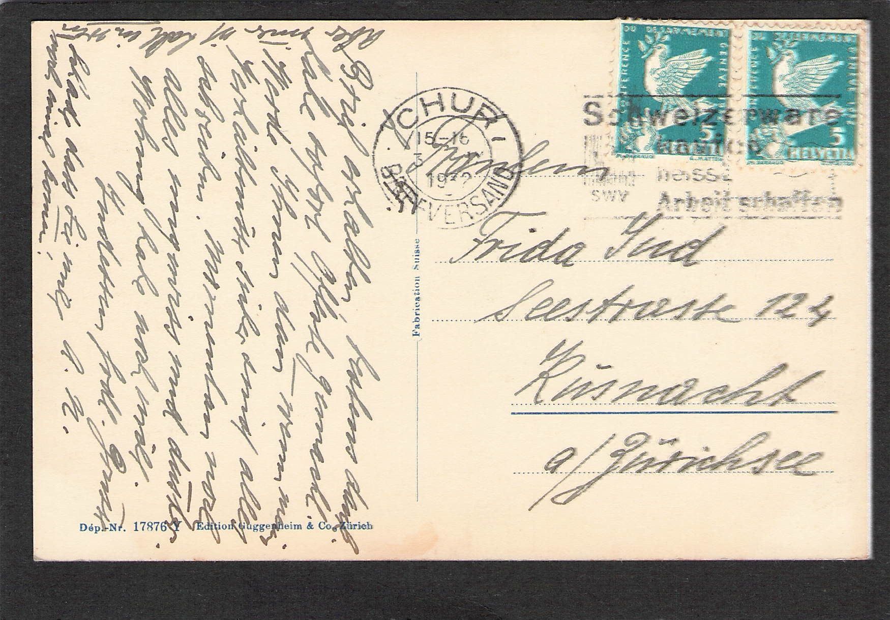 Cartoline postali: AK/GR Chur , 1932 – Usato da Reichenburg venduto da Pipo-67 1