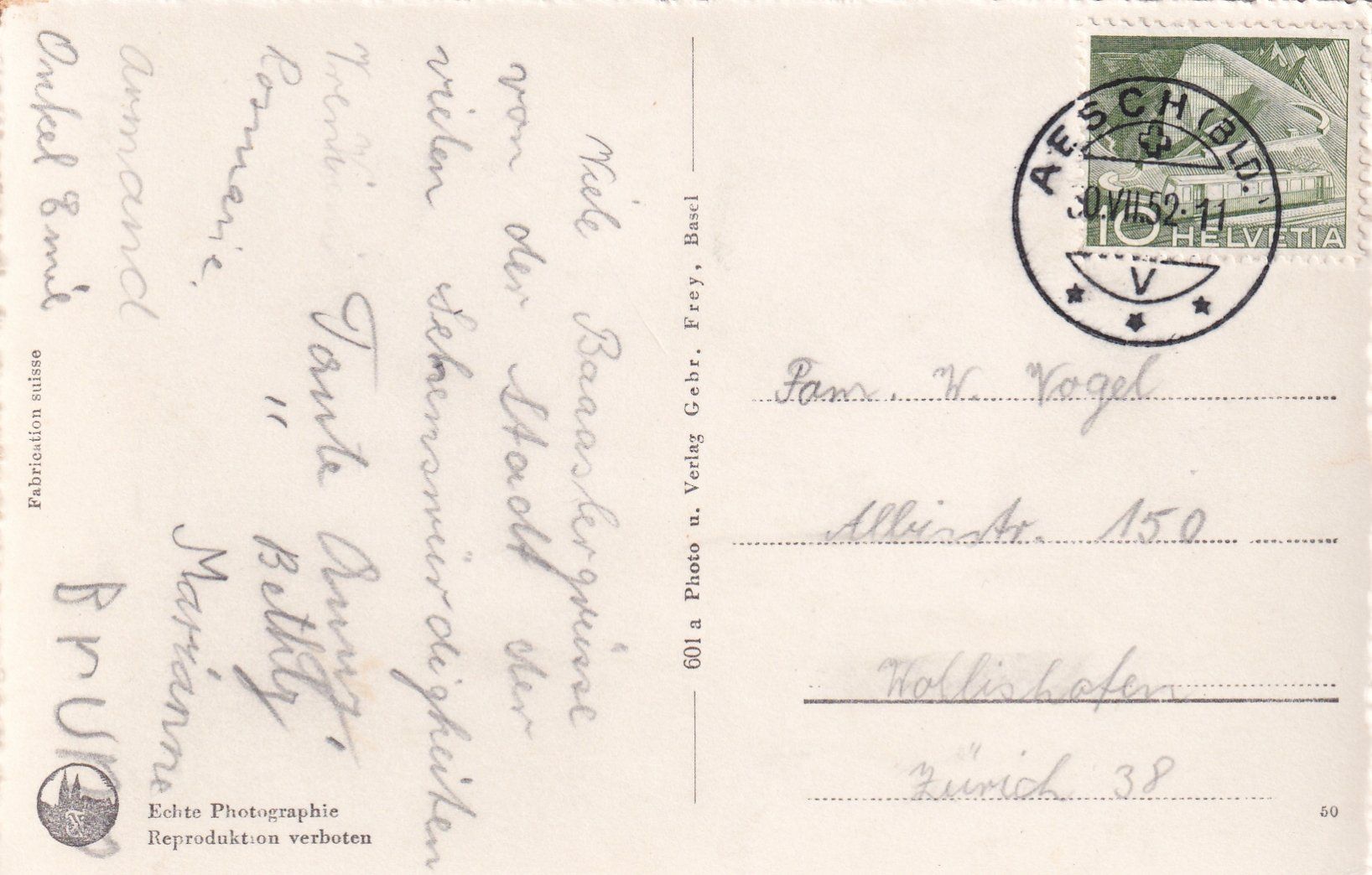 Cartoline postali: Gruss aus Basel /bc – Usato da Hombrechtikon venduto da Rudolf07 1