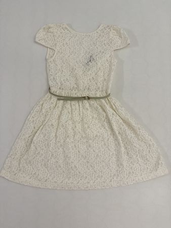 ZARA Spitzenkleid (XS, weiss, mit Gürtel & Rückenausschnitt)