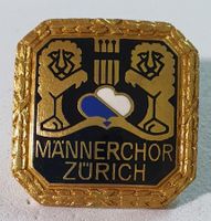 AA972 - Alter Reversknopf Männerchor Zürich Wappen Löwe
