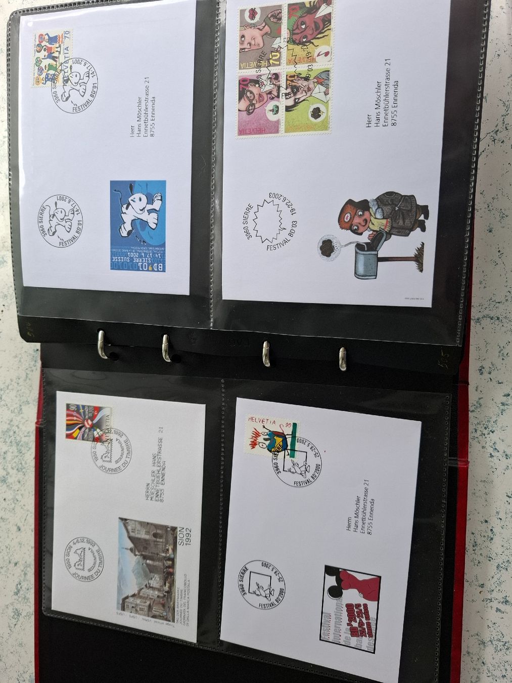 Tutti i francobolli: Briefe Sonder /Werbestempel Kt.Wallis – Usato da Glarus venduto da Strubeli0 1