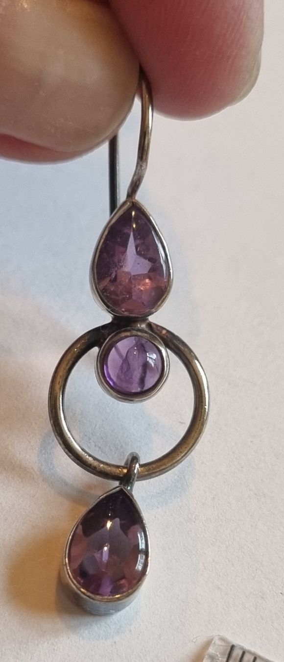 Orecchini pendenti & Orecchini a lobo: antike Ohrhänger 925 Silber mit Amethyst – Usato da unterägeri venduto da ursiou