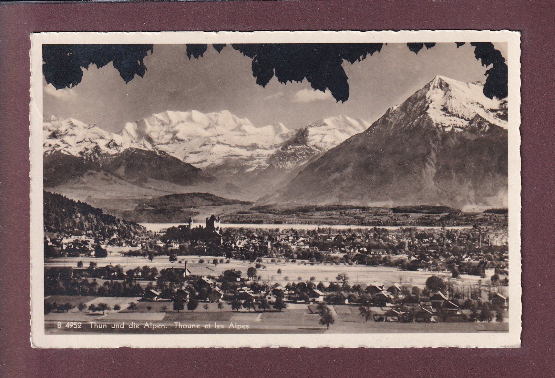 Ansichtskarten: THUN und die Alpen - 1930 – Gebraucht aus Pully von nicecards