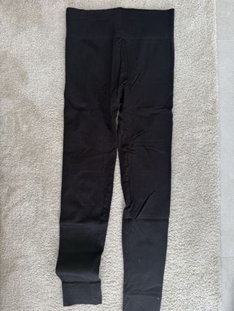 Damen Leggings gerippt schwarz