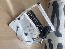 Mining Rig Alu/PVC mit 4 Fans für 6 GPU