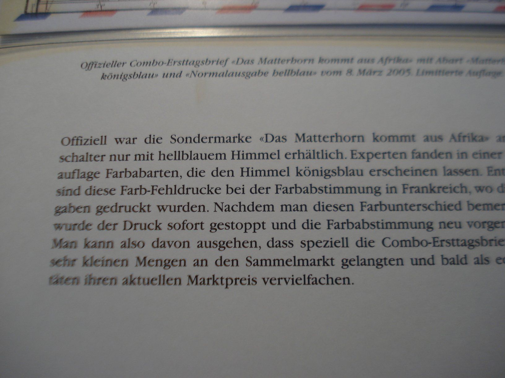 Tutti i francobolli: FDC "Afrika" 2005, mit Abart Königsblau – Usato da Niederwil AG venduto da morostahu 2