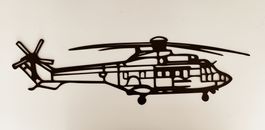 Helikopter Wandbild aus Metall, neuwertig! 0.5m