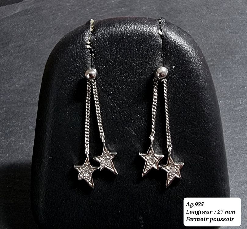 Boucles d'oreilles incurvées vintage en argent - France