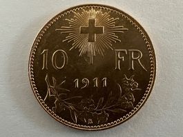 Goldvreneli, 10Fr, 1911 vorz +