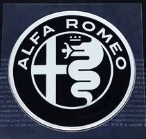 Alfa Romeo 3D Sticker 21mm Black Chrom 2er Set (Art. 21831)