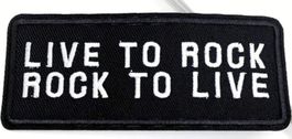 🎸 Cooler bestickter Aufnäher LIVE TO ROCK ROCK TO LIVE 💫