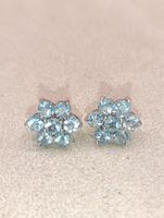 Vintage 925er Silber Ohrstecker Aquamarin Top