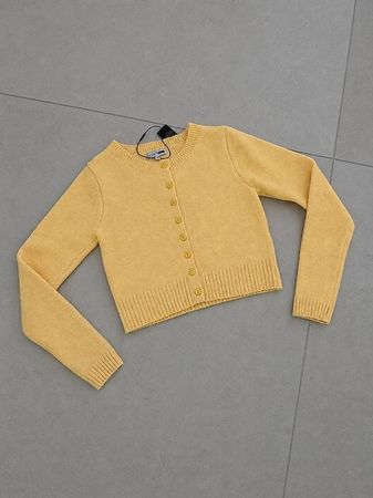 Strick Crop Cardigan Gr. XS NEU Pastelgelb