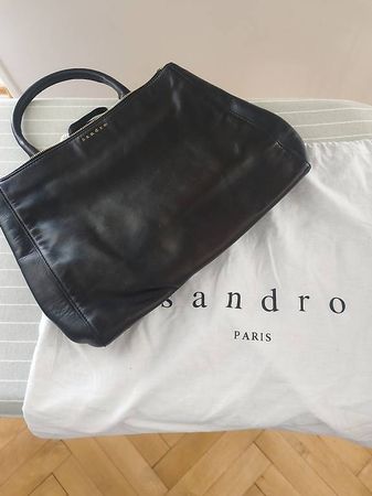Sandro Leder Handtasche schwarz  elegant & schlicht
