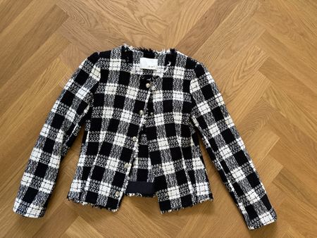 OUI Bouclé-Jacke, Schwarz-Weiss, Gr. 36, Top Zustand