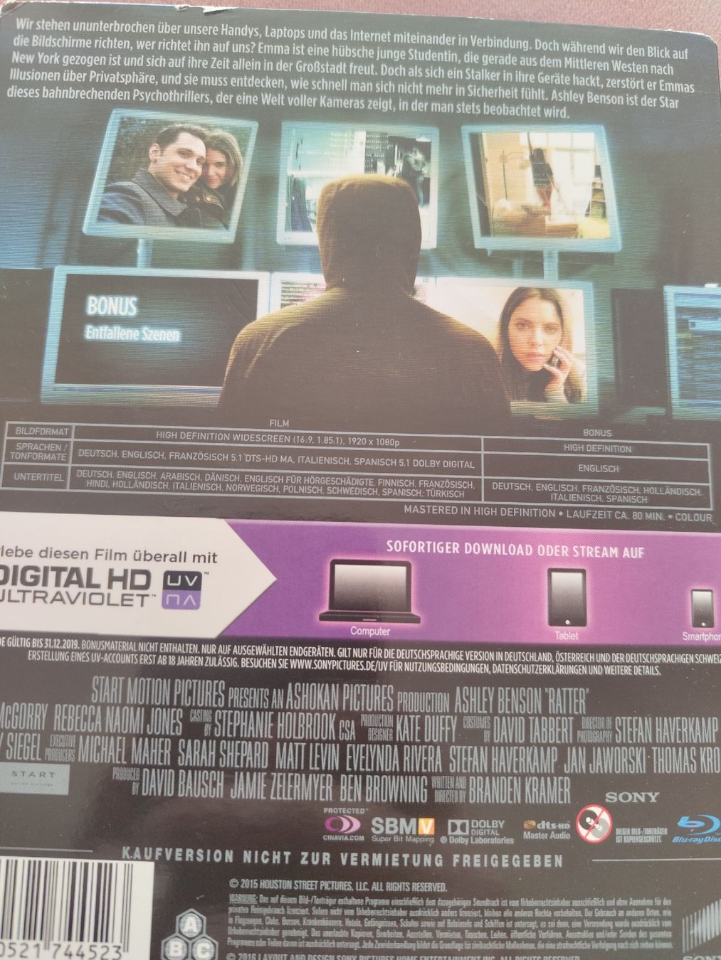 Tutti i DVDs: Blu-ray Ratter – Usato da Zürich venduto da Slevin2710 1