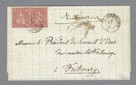 BRIEF NACH FRIBOURG, 2 x Z/38 0 DONNELOYE