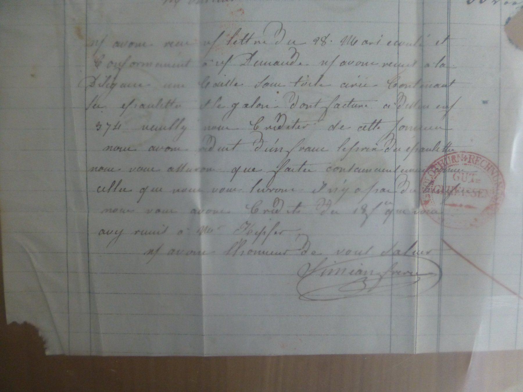 Documenti: Lyon nach Solothurn 19. Mai 1849 Rechnung – Usato da Bettlach venduto da 1saurer 5