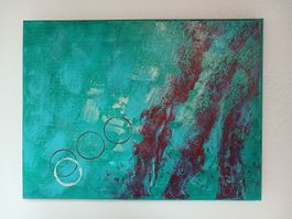 Painting: "Getting the balance right", canvas frame, 30x40cm