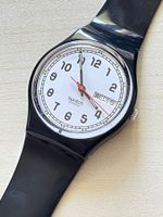 Swatch Uhr Weiss mit Datum — Schwarz