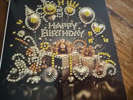 Karte-Grusskarte-Happy Birthday-Geburtstag-Painting-Selfmade