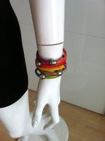 🤩5 MULTICOLOR LEDER ARMBÄNDER NEU