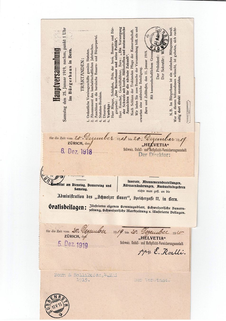 Alle Briefmarken: Schweiz, 17 Belege 1913 bis 1919 – Gebraucht aus Hinteregg von McCharly01 9