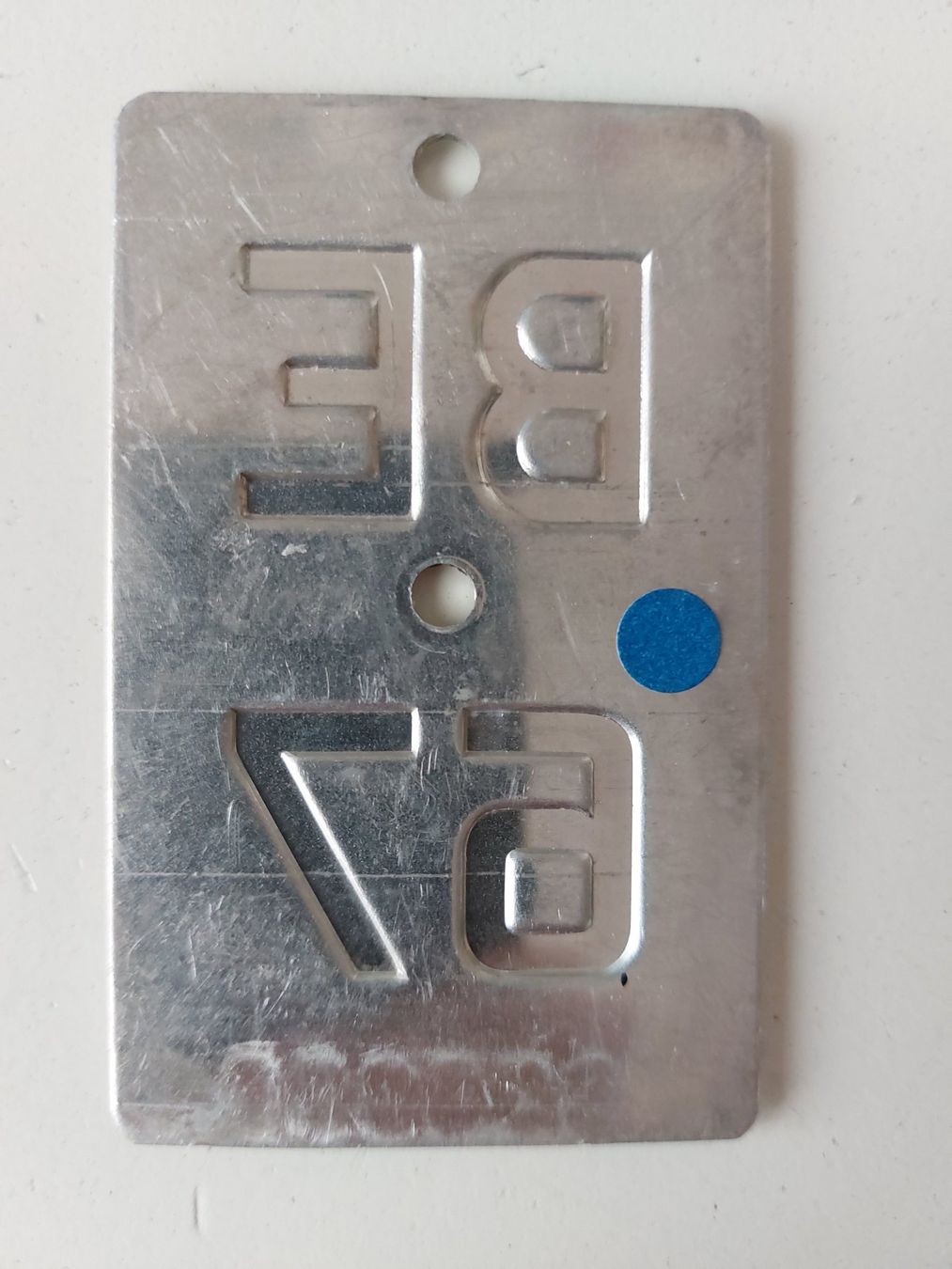 Sachs Insegne: Velonummer BE 67 weiss Mofanummer plaque Mofa – Usato da Schenkon venduto da Uhu007 1