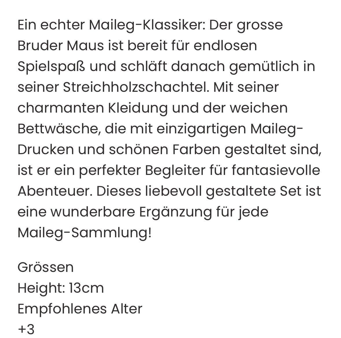 Maileg Giocattoli: Grosser Bruder-Maus..Neu.. Maileg – Nuovo (secondo la descrizione) da Hünenberg venduto da Smile77.. 5