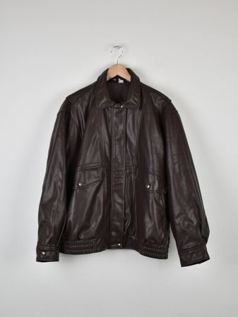 H&M Jacke mit Coating in Oversize Fit, Gr.L, braun
