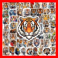 Tiger Raubkatze Safari Afrika Aufkleber 50 tlg Stickerset