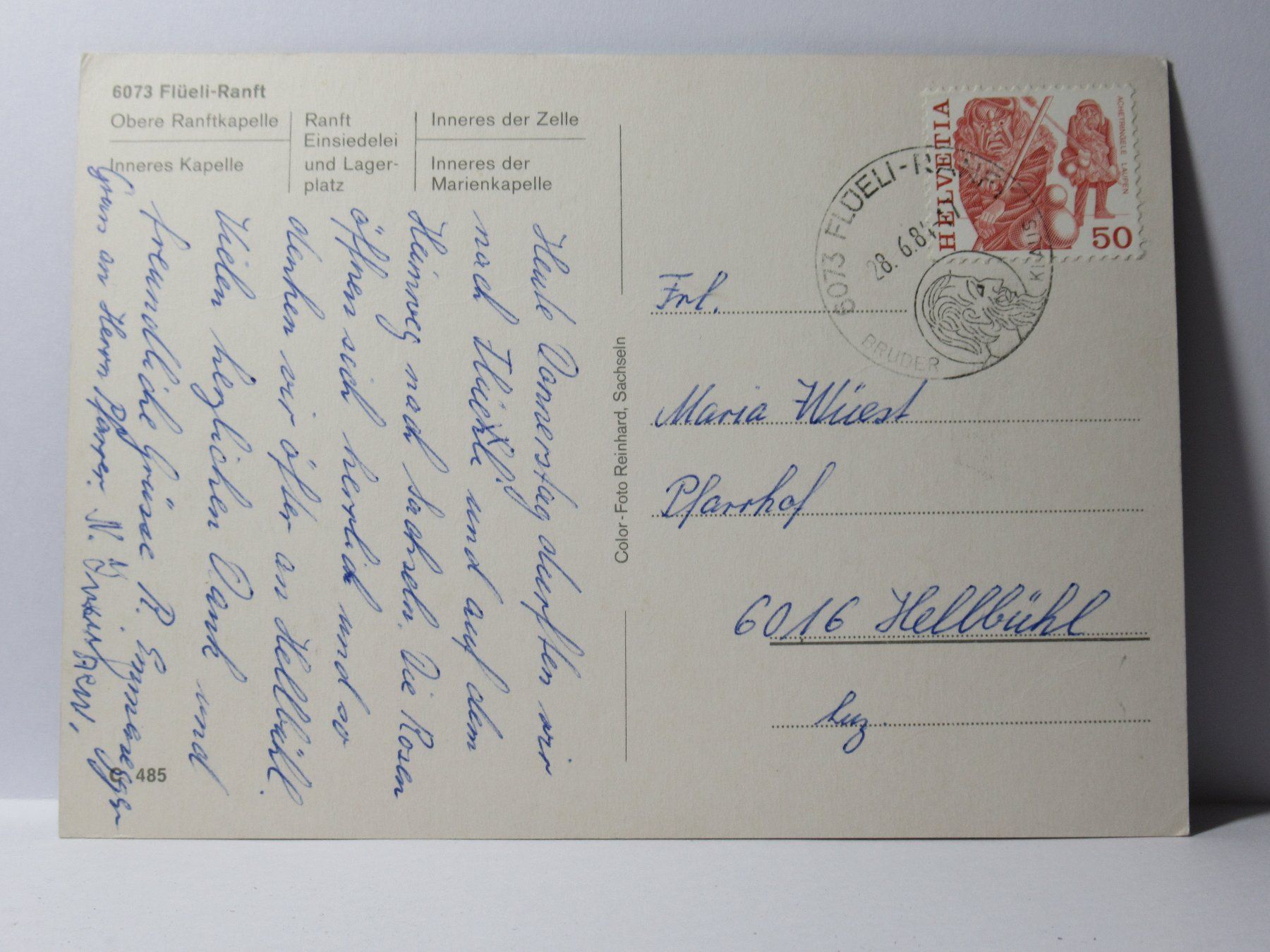 Cartes postales: Flüeli - Ranft , Obere Ranftkapelle 1984 – D'occasion à Grenchen par Bluemchen1900 1