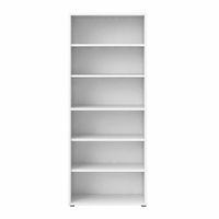 Weisses Bücherregal 222 × 89 × 40 cm mit 5 Tablaren