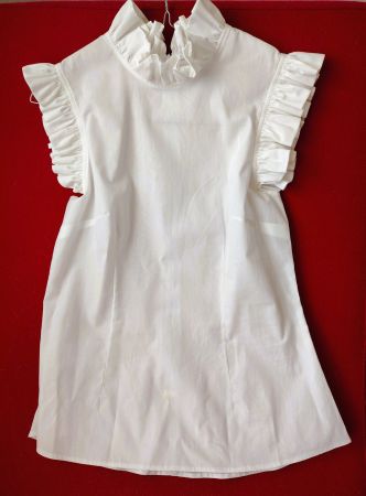 Baumwollshirt mit Rüschen und Reissverschluss