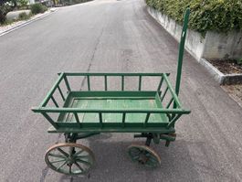 Antiker Bollerwagen / Leiterwagen, Holz, Vintage, Grün