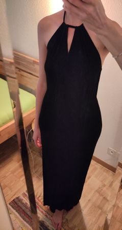 Elegantes Sommerkleid schwarz, Neckholder Gr. M
